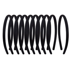 Suyegirl serre-tête satin noir 1 cm, confort et anti-glisse.