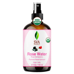 SVA ORGANICS Eau de Rose bouteille spray pour application rapide sur peau et cheveux