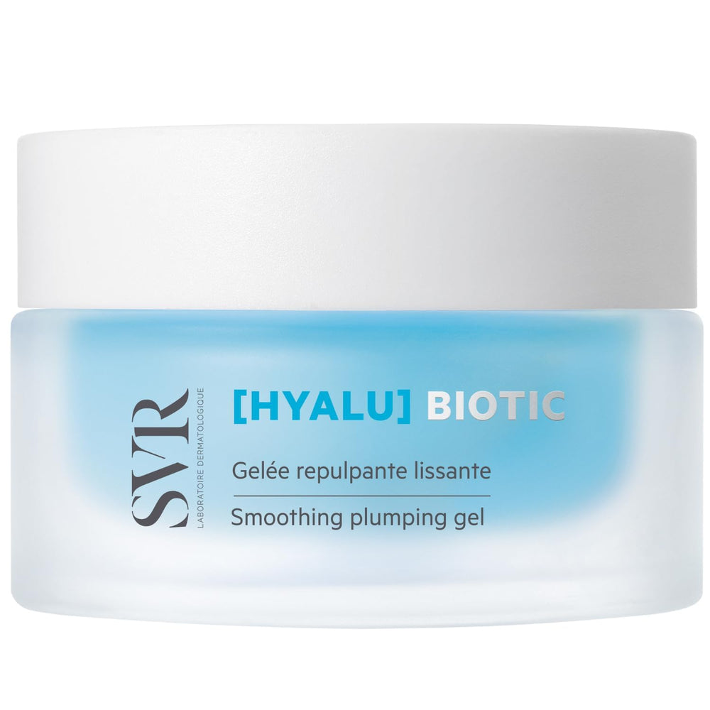 SVR HYALU Biotic – bouteille de gel hydratant pour peau normale à grasse.