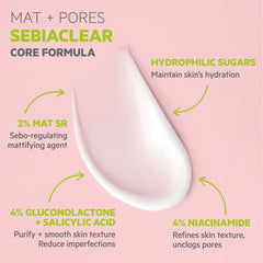 SVR Sebiaclear Mat+Pores – fini velouté et peau régulée après usage quotidien.