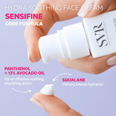 SVR Sensifine Hydra crème application matin et soir sur visage et cou.