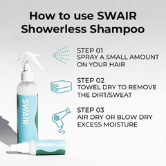 SW AIR Showerless Shampoo sans alcool pour une utilisation sûre