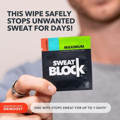 Application d une lingette SweatBlock avant le coucher