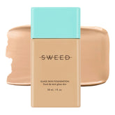 Fond de teint Sweed Glass Skin : bouteille élégante et peau hydratée.