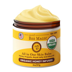 Sweet Bee Naturals baume tout-en-un offre hydratation nourrissante pour visage et corps.