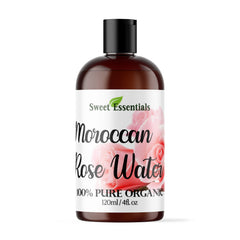 Sweet Essentials Eau de Rose Marocaine – bouteille prête à être utilisée pour rafraîchir la peau.