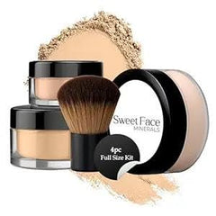 Sweet Face Minerals fondation poudre libre translucide matte pour une couvrance naturelle.