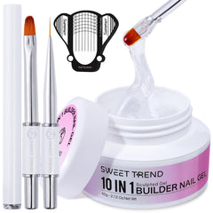 Gel de construction clair SWEET TREND en kit, prêt pour extensions durables