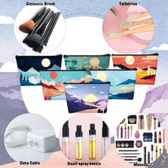 Sweetude pochette-design-paysage: motif montagnes et lacs, idéal comme trousse beauté.