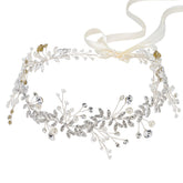 Couronne SWEETV de mariée avec cristaux et perles pour un look sophistiqué
