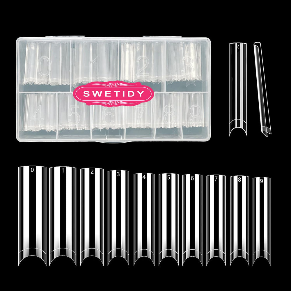 SWETIDY boîte 500 pièces onglets XXL sans courbe, pratique pour salon.