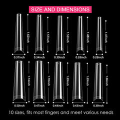 SWETIDY prolongements d’ongles XXL offrant 10 tailles pour tous les profils d’ongles.