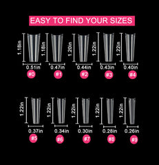 SWETIDY ongles en forme cercueil clairs et longs en ABS, faciles à poser et résistants.