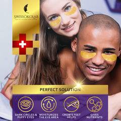 SWISSÖKOLAB collagen eye pads with hyaluronic acid for lasting hydration.