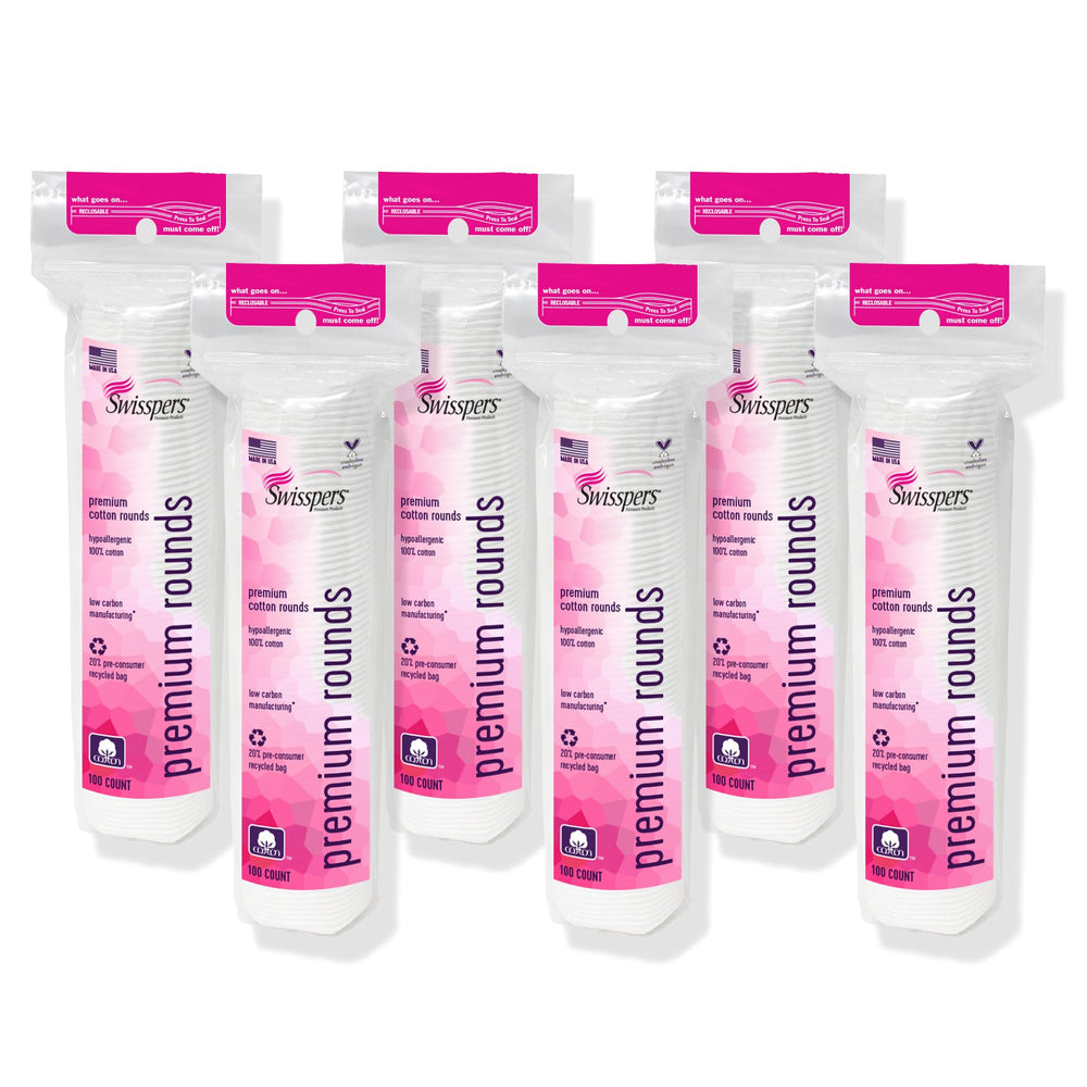Swisspers disques coton premium, face demaquillage pour douceur et efficacité.