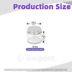 Swpeet ensemble de 15 pots verre 60 ml, rangement compact pour soins.