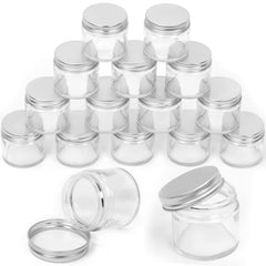 Swpeet jarre verre 60 ml avec bouchon argenté, idéale pour voyager avec des crèmes.