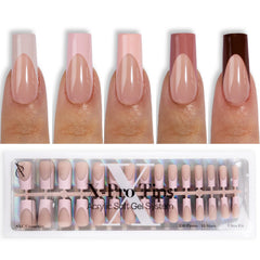 Ongles SXC à poser avec finition française prête à utiliser.
