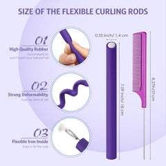 Ensemble Syhood de 30 rouleaux mousse flexibles pour coiffage sans chaleur.