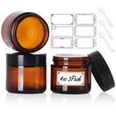 SZUAH bocaux ambrés 4oz avec couvercle-dome, rangement sûr et portable.