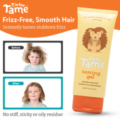 T is for Tame gel enfants, coiffage doux et contrôle des mèches