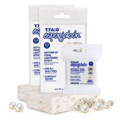 T.Taio Esponjabon Perle Mini, gros plan nacré montrant la texture pour revitaliser la peau