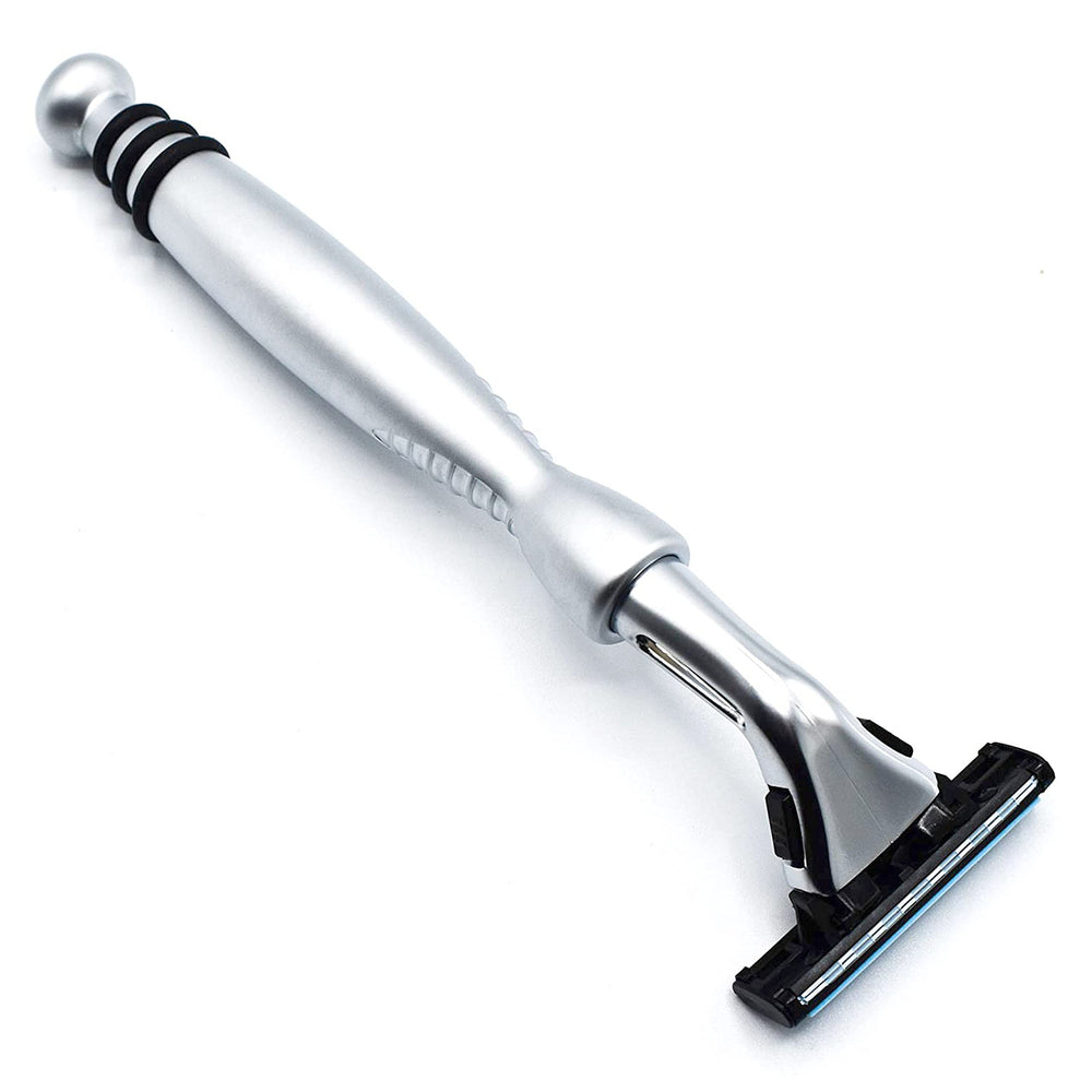 Taconic Shave offre une poignee-texturée pour un contrôle total sous la douche.