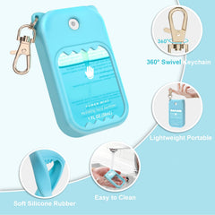 Taessv porte-clés Touchland bleu avec clip pratique et rotation.
