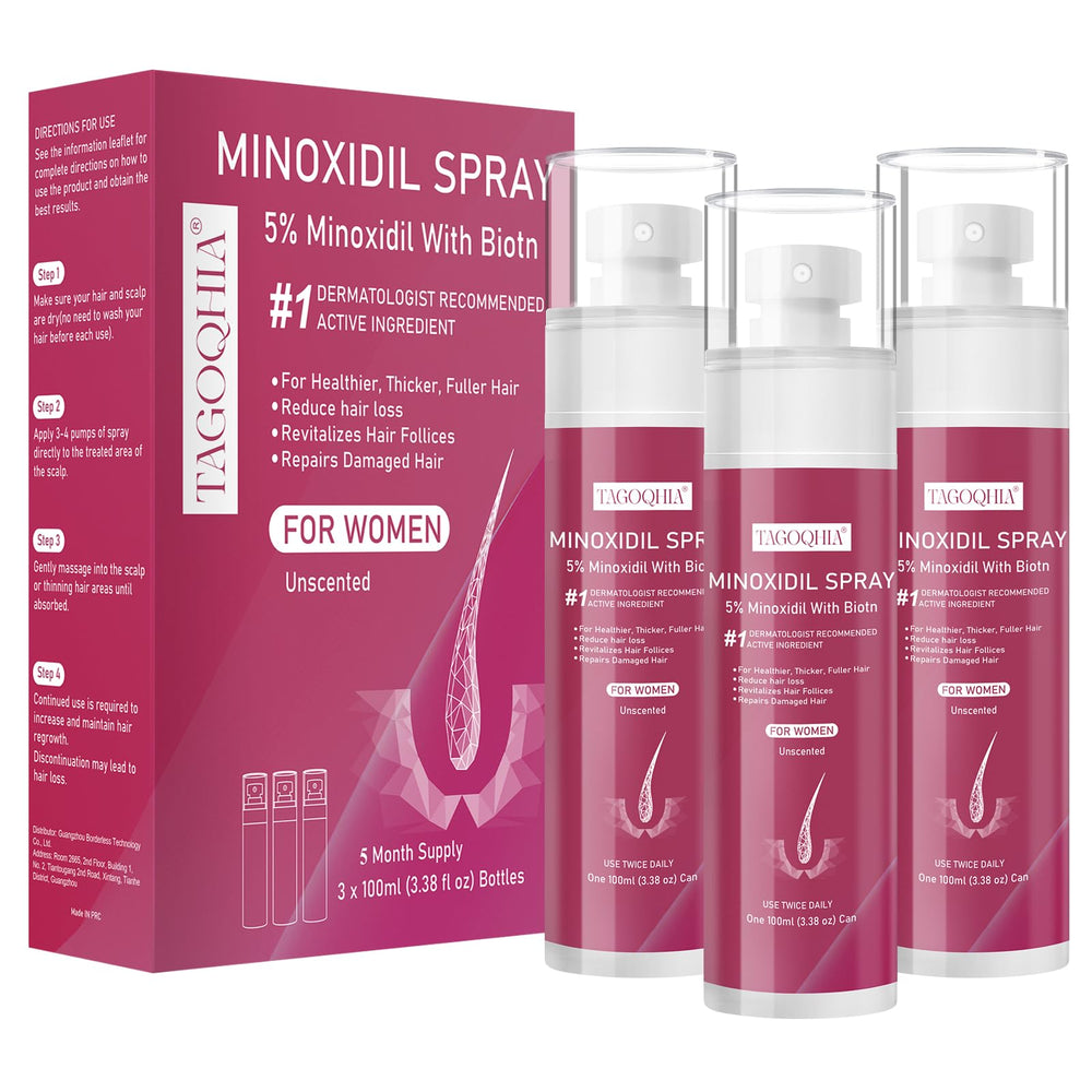 TAGOQHIA Minoxidil 5% bouteille 100 ml pour femmes, application ciblée