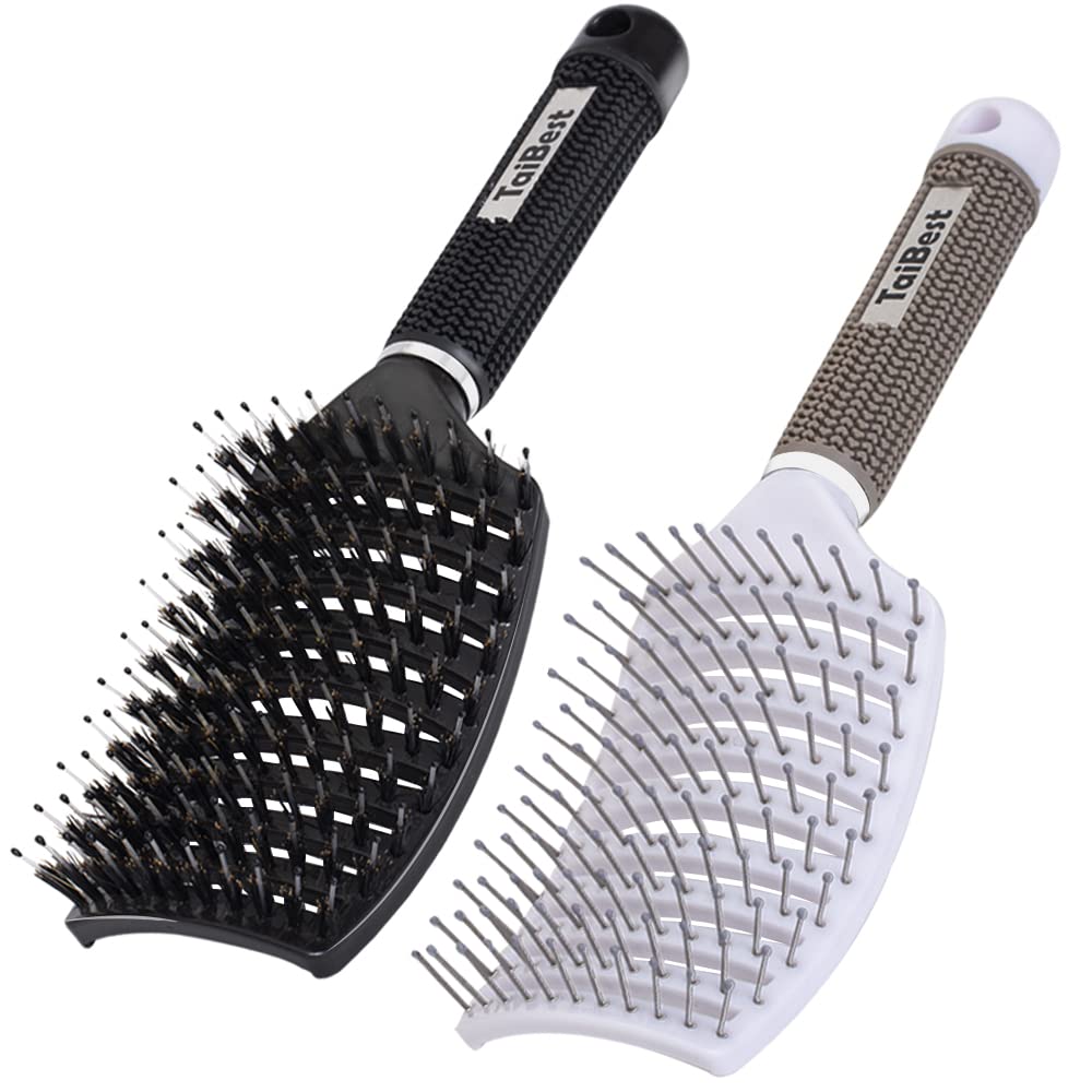 Taibest brosse poils de sanglier pour nourrir les longueurs et répartir l’huile naturelle
