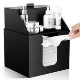 TAINESS boîte acrylique double couche pour serviettes visage, rangement pratique