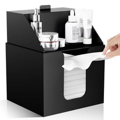 TAINESS boîte acrylique double couche pour serviettes visage, rangement pratique