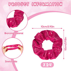 Chouchou métallique rose Taiyin, flexible et doux pour diverses coiffures.