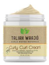 Crème Curly Curl Cream de Taliah Waajid, définition nette des boucles et brillance.
