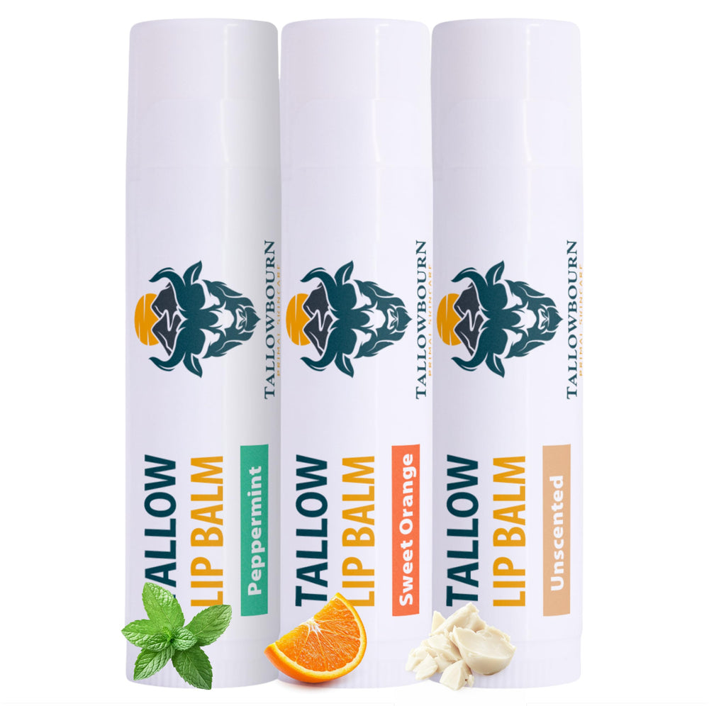 Baume Tallowbourn orange : hydratation durable pour lèvres sèches.
