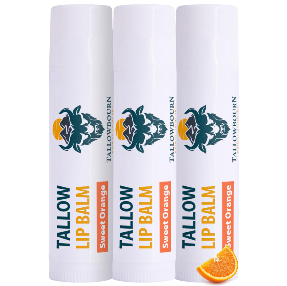 Baume Lèvres Tallowbourn avec graisse de boeuf et coco, texture soyeuse hydratante.