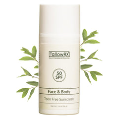 TallowRX crème solaire minérale SPF50 sans trace blanche visage et corps