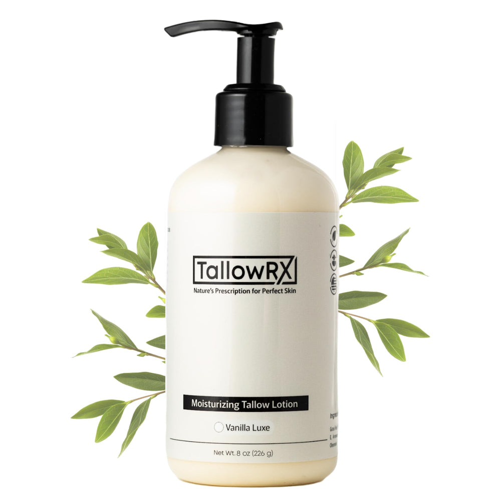 TALLOWRX lotion-tallow-vanille: hydratation douce pour la peau au quotidien.