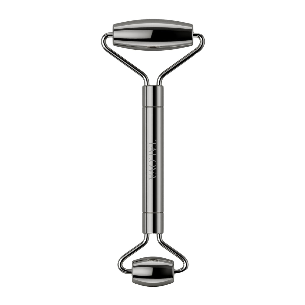 Rouleau TALOVA en acier inoxydable 304 pour un soin du visage rafraîchissant.
