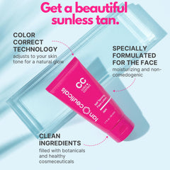 Tanceuticals auto-bronzant visage – Texture crème confortable pour une application douce.