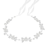 Tanfeine serre-tête fille avec fleurs-perles scintillantes pour mariage et fête