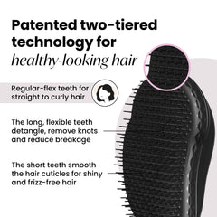 Tangle Teezer Panther Black utilisée sous la douche pour démêler et répartir les soins