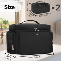 TANTO Sac Maquillage, 2 poches en maille pour articles propres et visibles.