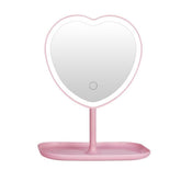 Taolivingmart Miroir vanité cœur avec LED, lumière naturelle pour un maquillage précis.