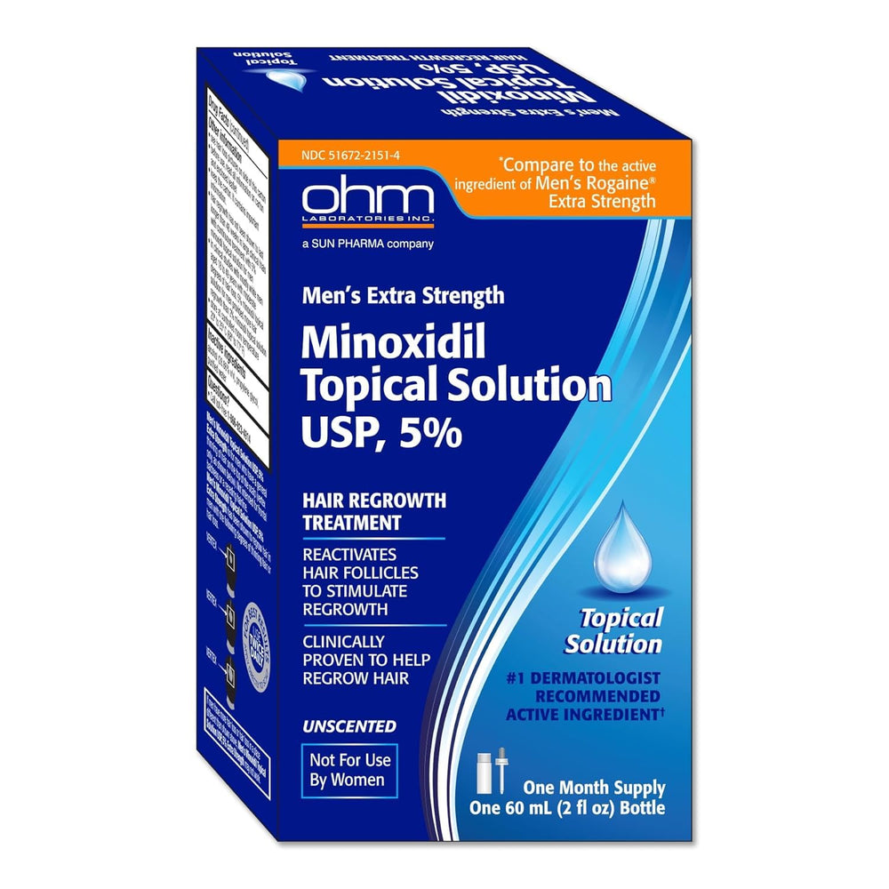 TARO Minoxidil 5% – bouteille avec pipette pour une application précise.