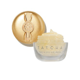Masque Kissu de TATCHA dans son pot avec feuille d'or; hydratation luxueuse.