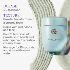 Tatcha Polissage profond au riz – nettoyage en douceur avec base amino-acide neutre.