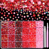 Perles rouges à dos plat Tatiwoo, 3 mm, parfaites pour décorer gobelets et verres réutilisables.