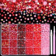 Perles rouges à dos plat Tatiwoo, 3 mm, parfaites pour décorer gobelets et verres réutilisables.