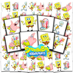 Gros plan sur l'emballage des tatouages Spongebob, prêt pour la fête.